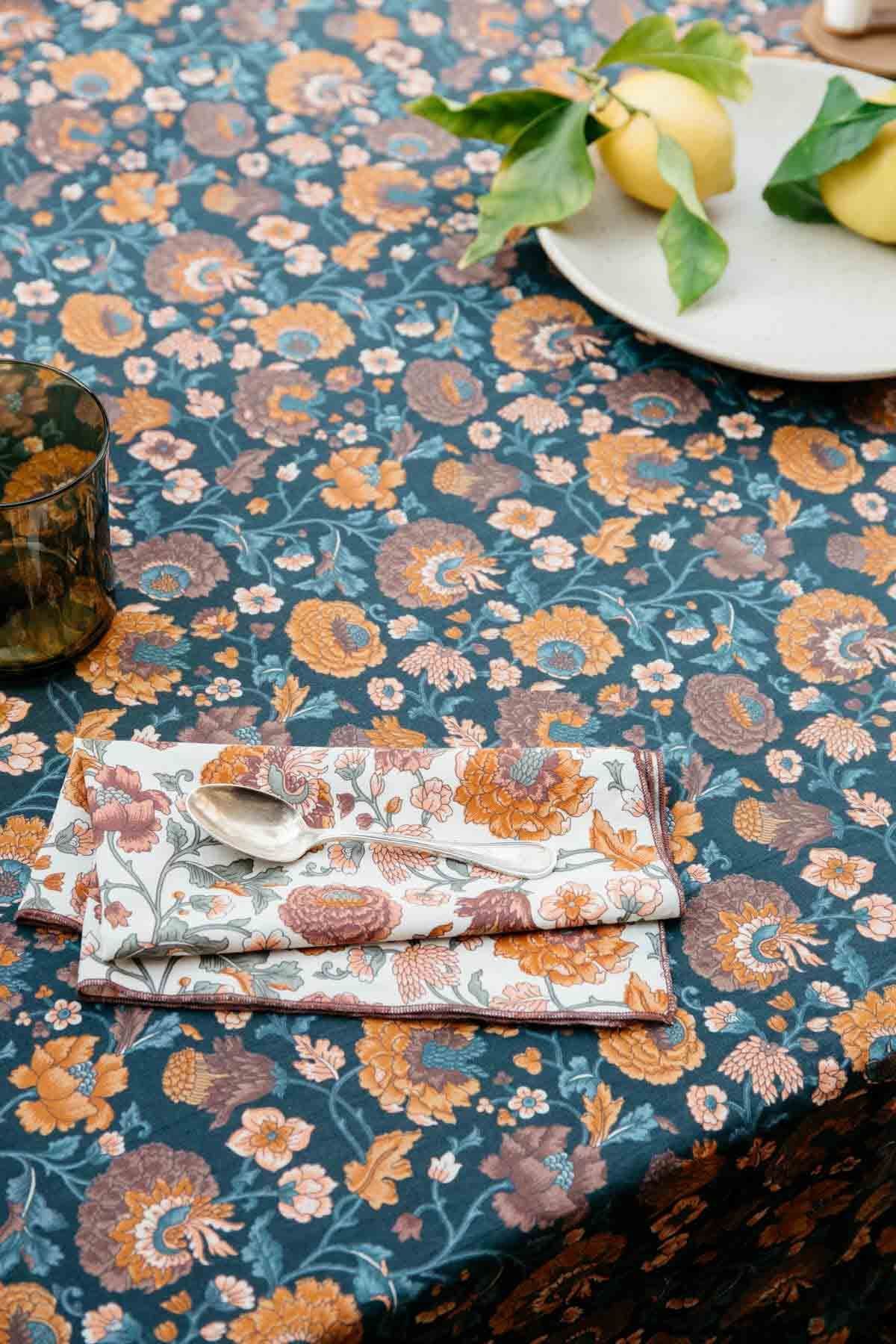 serviette de table maison carlotta cream french flowers - louise misha