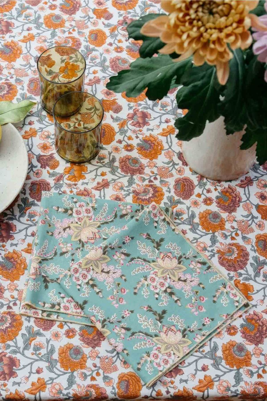 serviette de table maison carlotta blue french flowers - louise misha