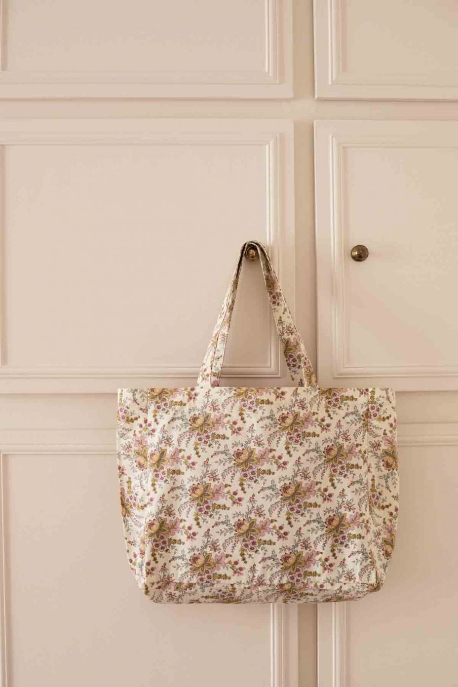 tote bag maison beverly cream french flowers - louise misha