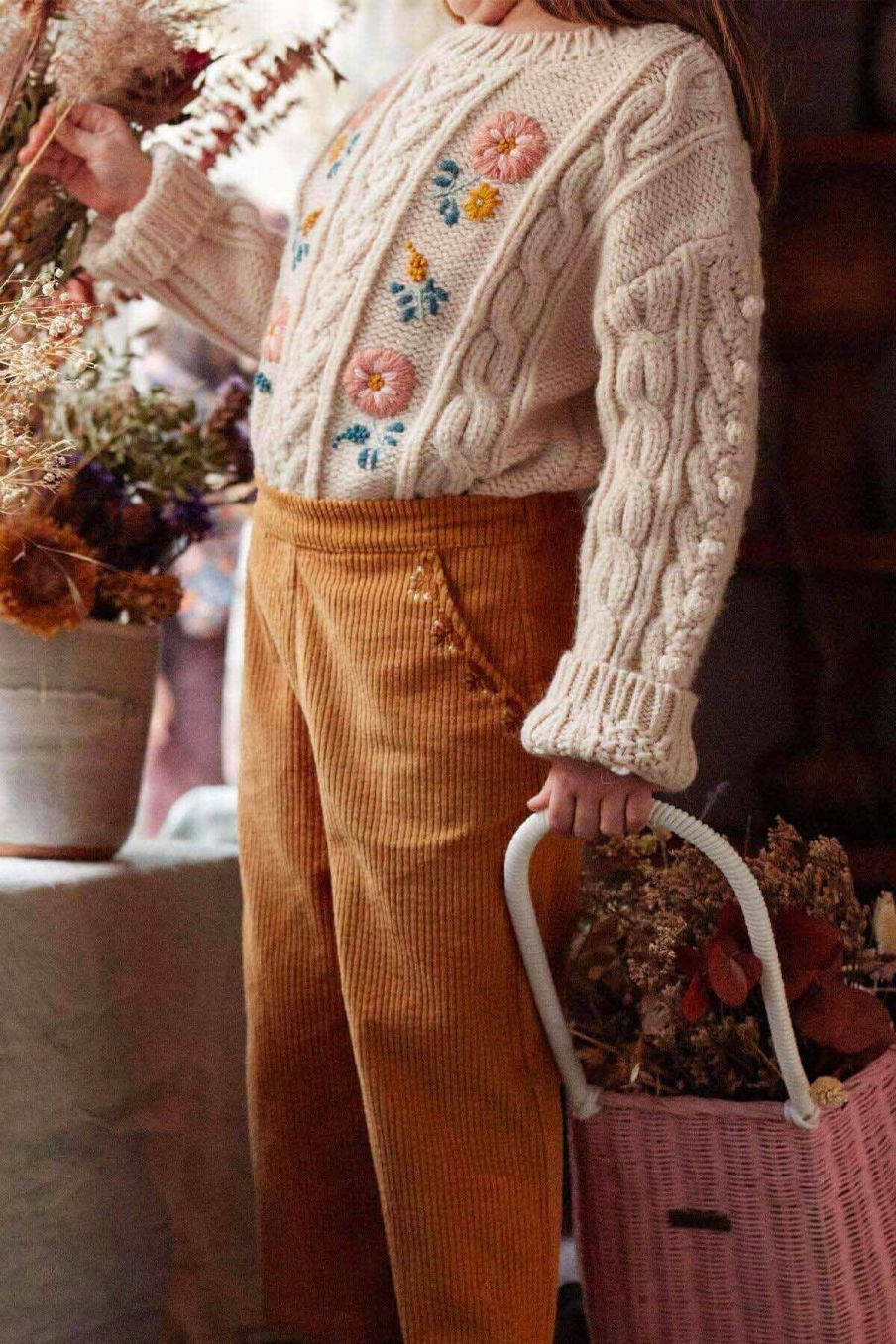 pantalon fille flor camel - louise misha