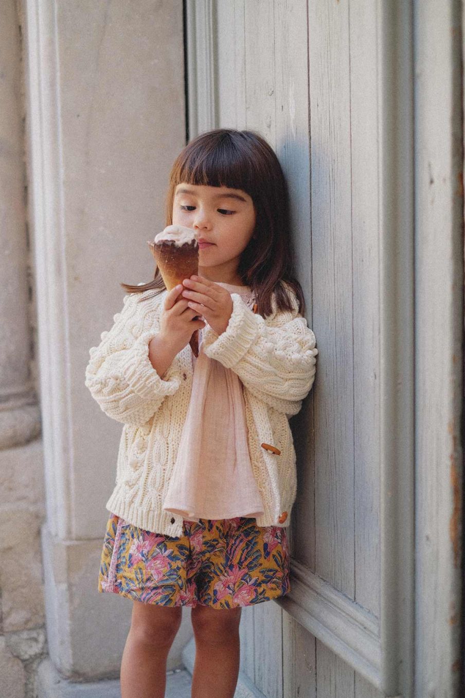 kid-girls-shorts-ambroise-honey-flower-/-stamp